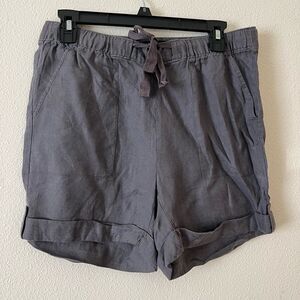 Ellen Tracy Gray Linen Shorts Size Small